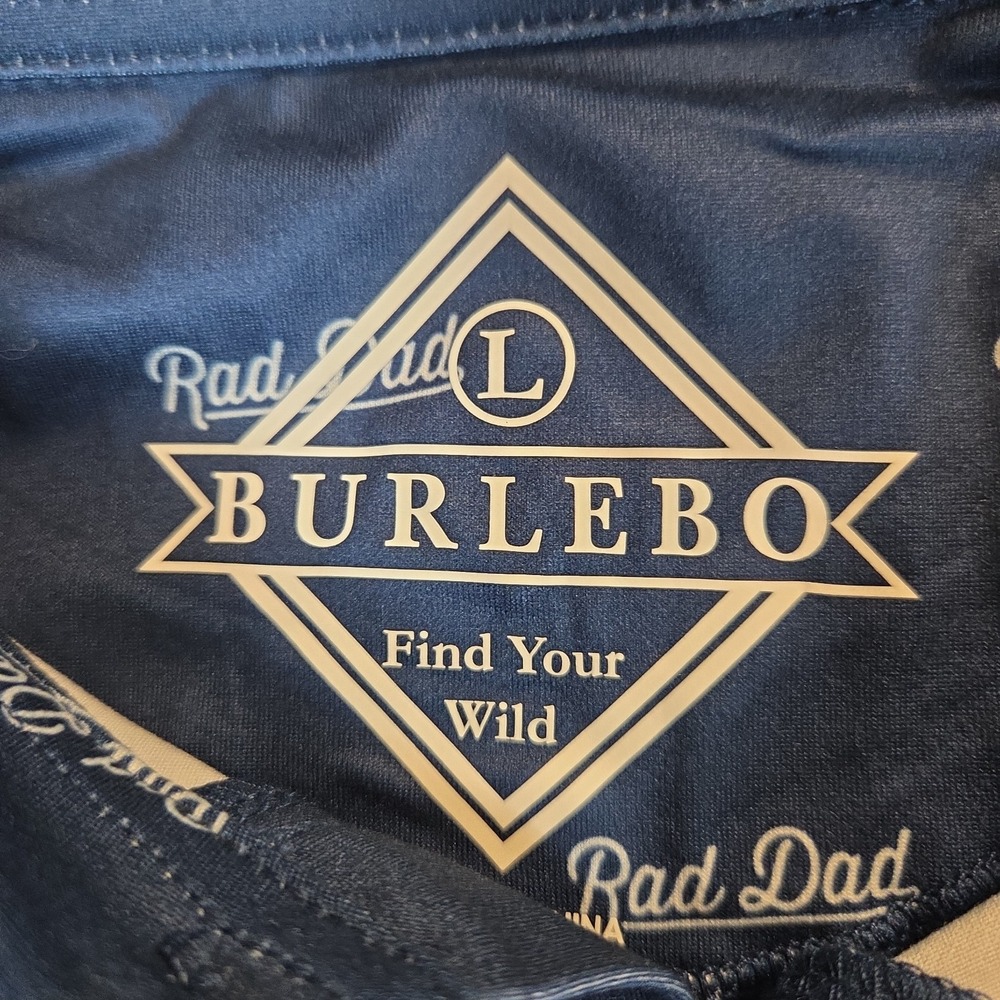 Burlebo Men's Rad Dad Performance Lightweight Golf Polo Shirt Sz. NEW NAVY - Picture 4 of 9